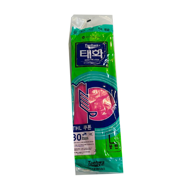 태화 고무장갑 꽃밴L (핑크)