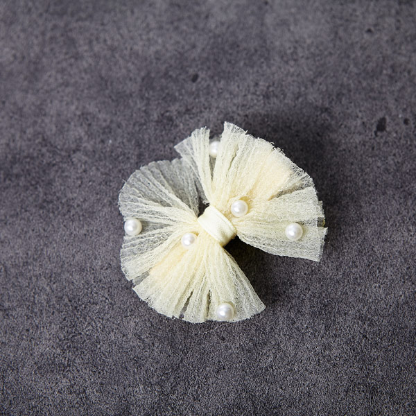 (sale) ABM 집게핀-진주리본 옐로우