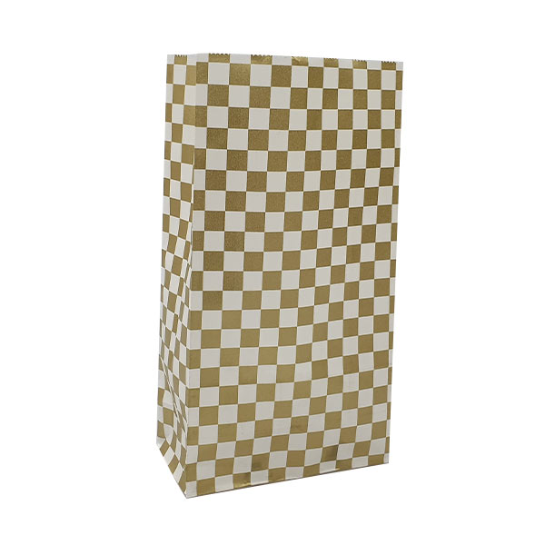 모던 종이봉투 화이트체크 골드(소) 7입(12x6x22cm)