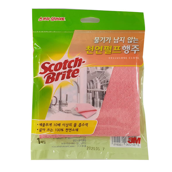 3M 스카치 브라이트 천연펄프 행주(색상랜덤)