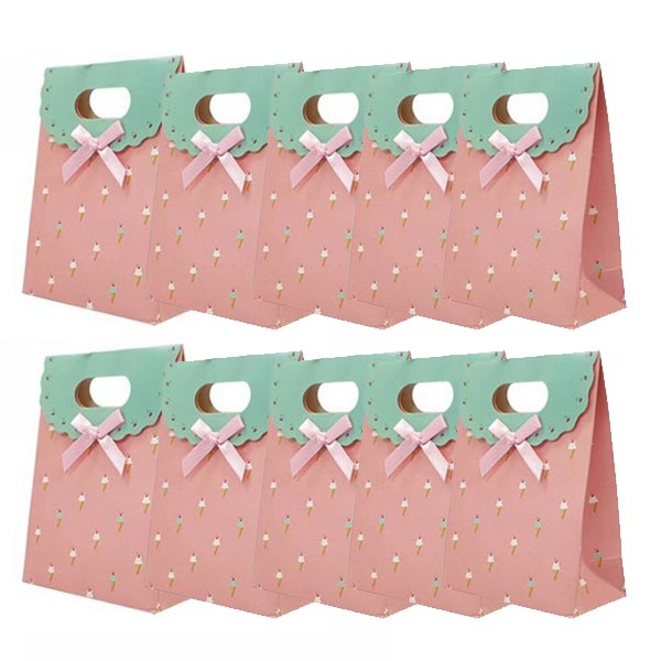 ABM 손잡이 종이쇼핑백 아이스크림 소 10개(12.5x6x16.5cm)