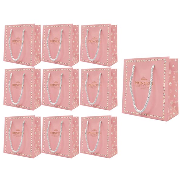 ABM 프린세스 쇼핑백 소 10개 핑크(14x7x15cm)