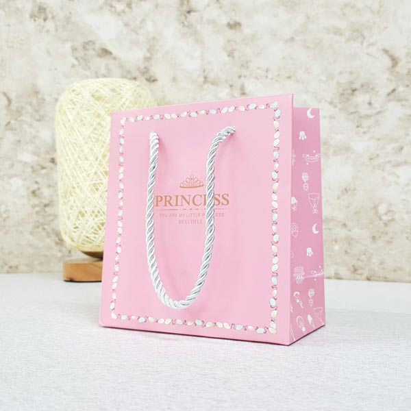 ABM 프린세스 쇼핑백 소 10개 핑크(14x7x15cm)