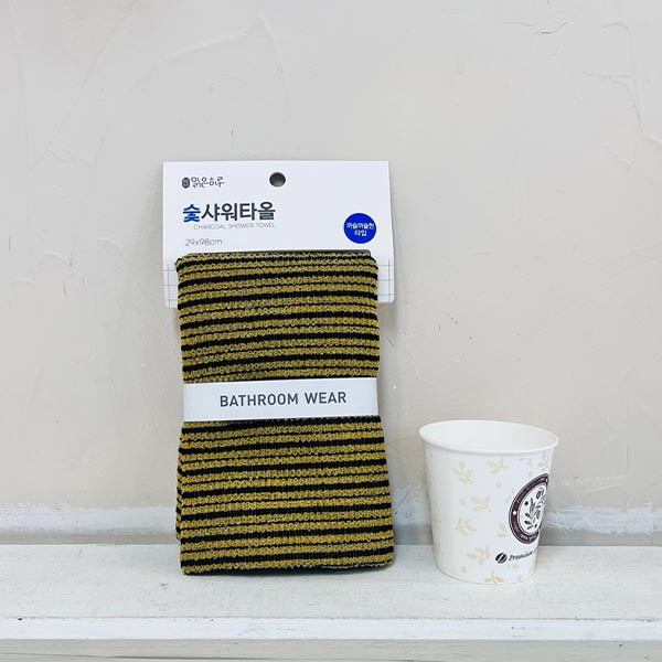 맑은하루 숯 샤워타월(색상랜덤)(29x98cm)