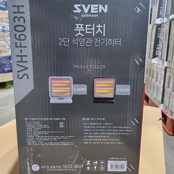 스벤 풋터치 2단 석영관 전기히터 SVH-F603H(색상랜덤)
