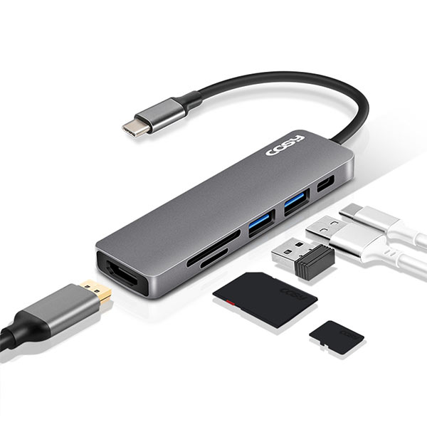 솔라 타입C 멀티스테이션(HDMI,USB3.0x2,SD/TF리더,PD)