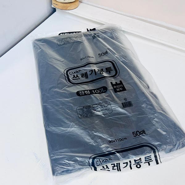 손잡이 쓰레기봉투 100L(검정)50매