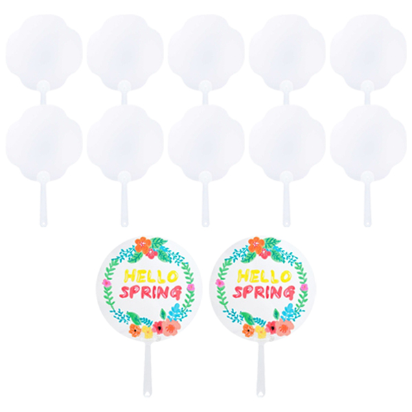 ABM투명 그림 손부채 12개(디자인랜덤)