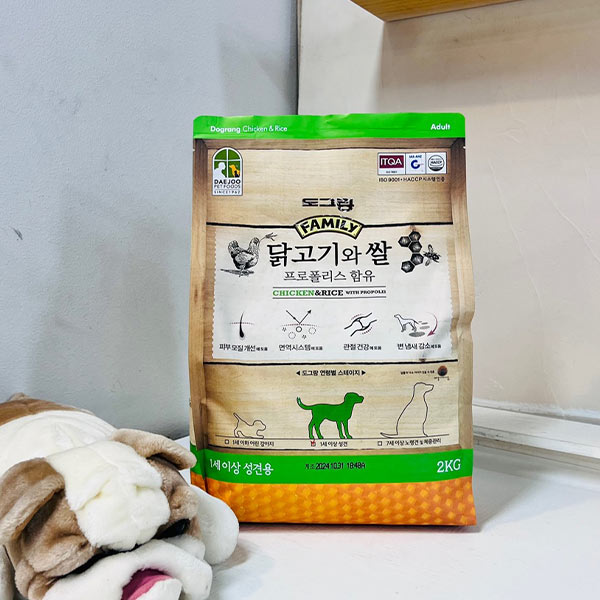 ★대주 도그랑 훼밀리 닭고기와 쌀2kg 어덜트 1세이상 성견용 사료