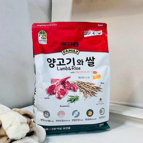 ★대주 도그랑 훼밀리 양고기와 쌀2kg 어덜트 1세이상 성견용 사료