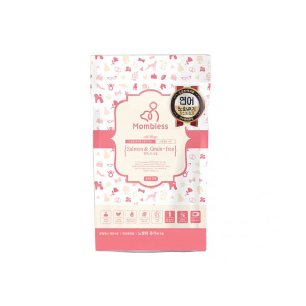 ★(온라인x)맘블레스 그레인프리 반습식사료 연어(노령견)1.2kg 강아지사료