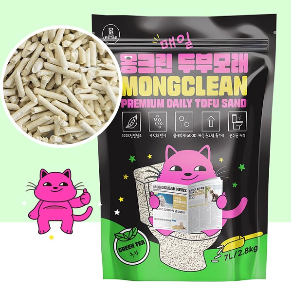 몽크린 매일 두부모래 7L 녹차 2.8kg