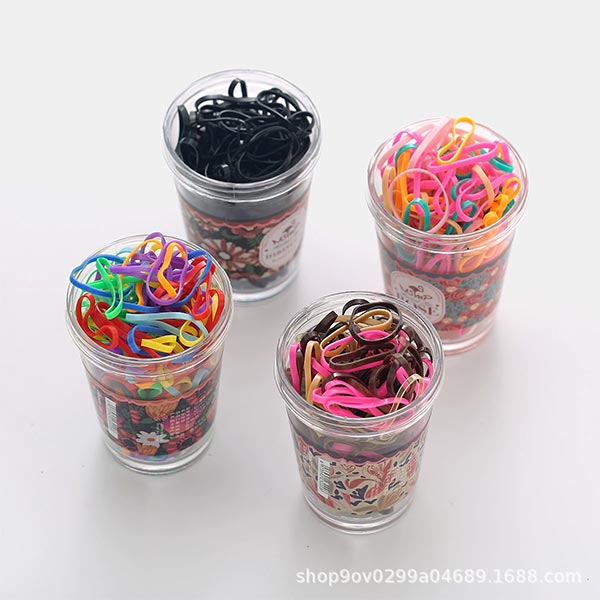 ABM버블 통 헤어고무줄 180pcs(색상랜덤)