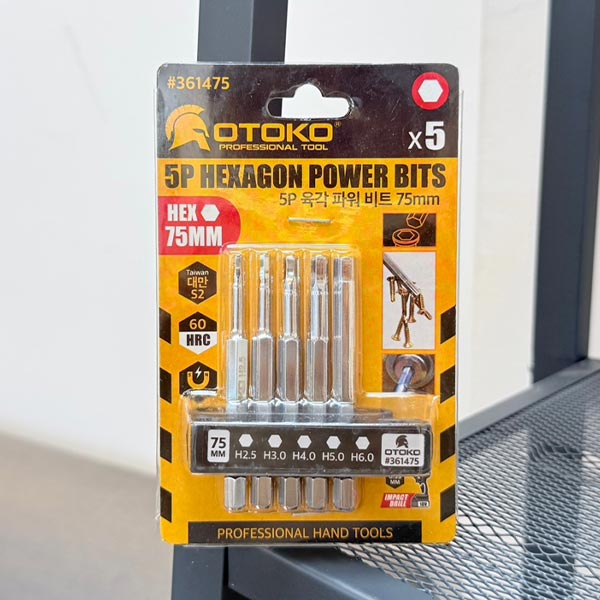 OTOKO 육각 파워 비트 5P 75mm(#361475)