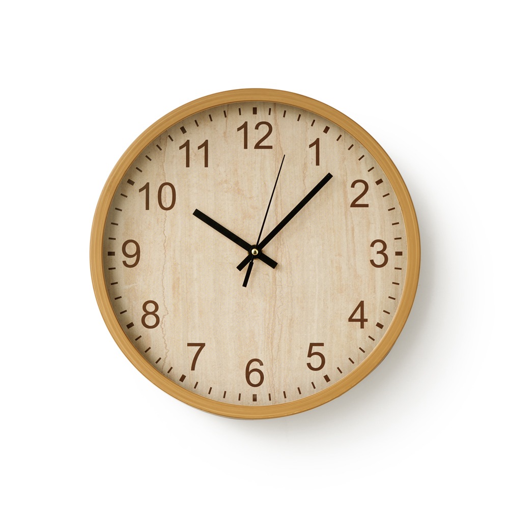 무소음 원형 벽시계 30cm 우드