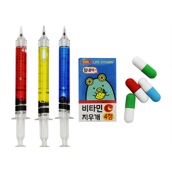 비타민C 샤프 지우개 색상랜덤1p