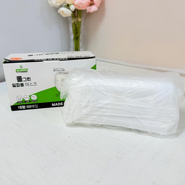 올그린 일회용 마스크 대형 50매