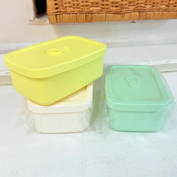 실리콘 밀폐용기 350ml 중 (색상랜덤)