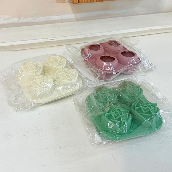 실리콘얼음틀 플라워로즈 4구 색상랜덤