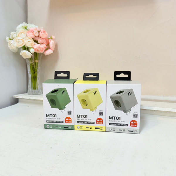 (온x)에코너 MT01 큐브 멀티탭(플러그형)옐로우