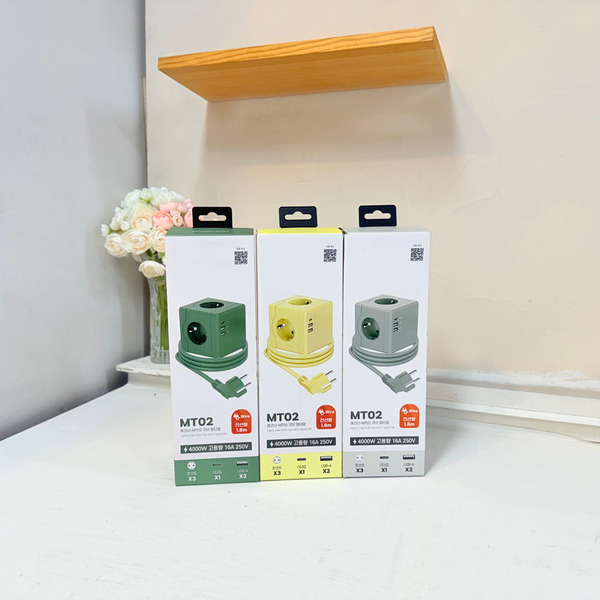 (온x)에코너 MT02 큐브 멀티탭(1.8M 전선형) 그레이