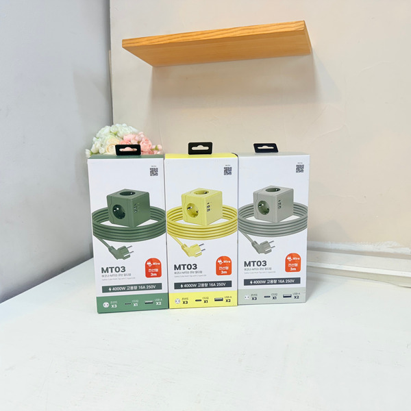 (온x)에코너 MT03 큐브 멀티탭(3M 전선형) 그레이