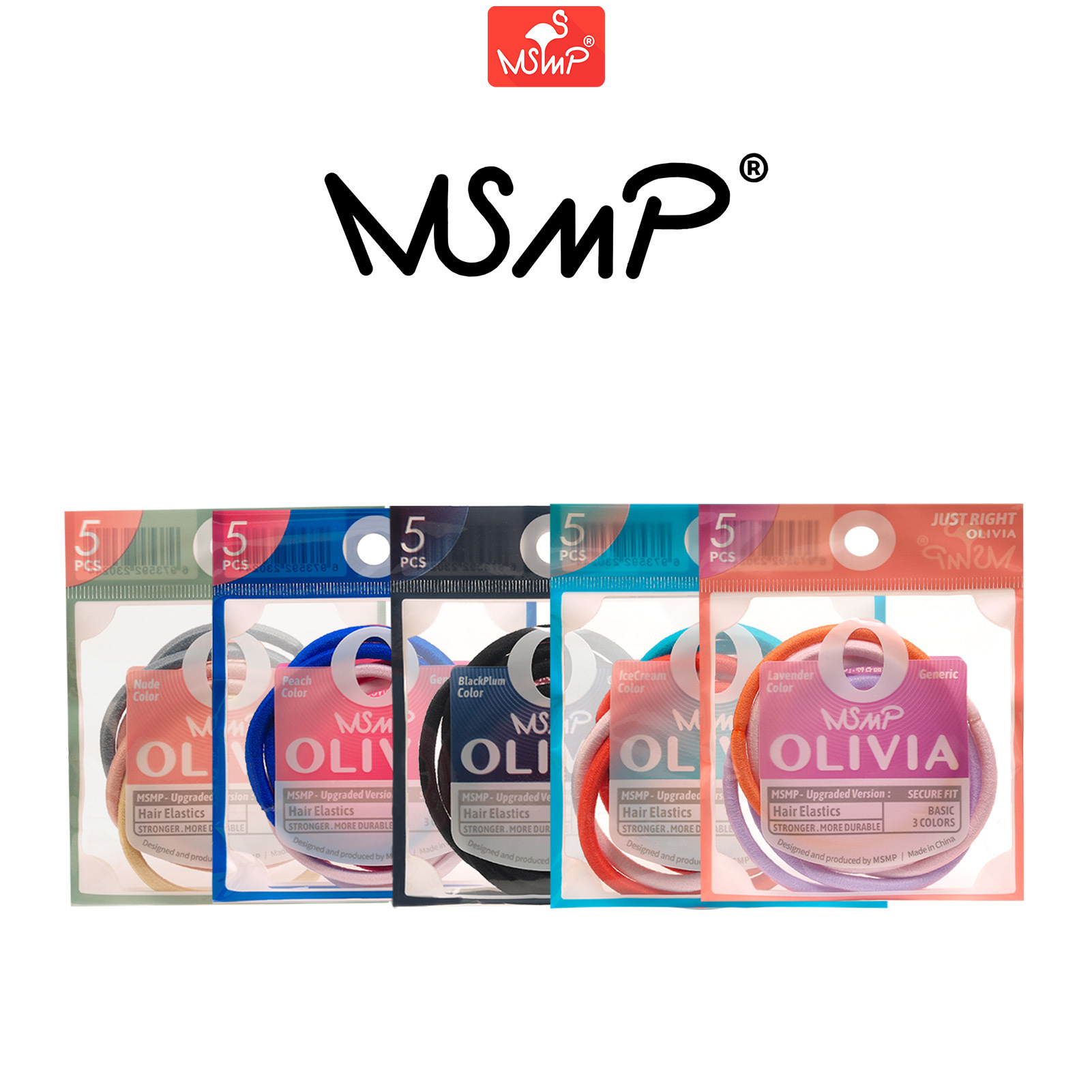 ABM고탄력머리끈5PCS 색상랜덤