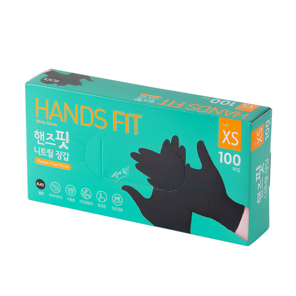 (온x)핸즈핏 니트릴장갑 블랙 XS 100개입