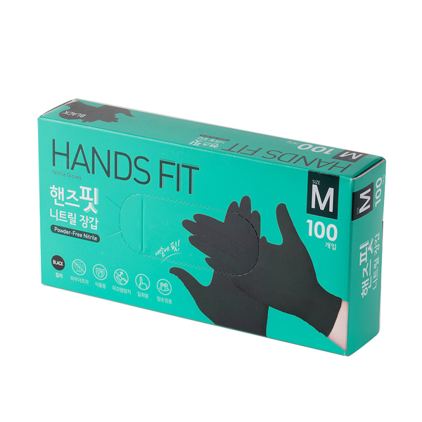 (온x)핸즈핏 니트릴장갑 블랙 M 100개입