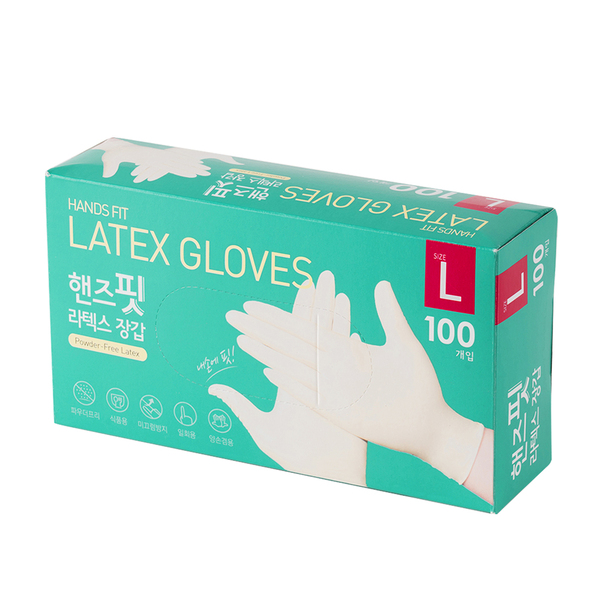 (온x)핸즈핏 라텍스장갑 L 100개입