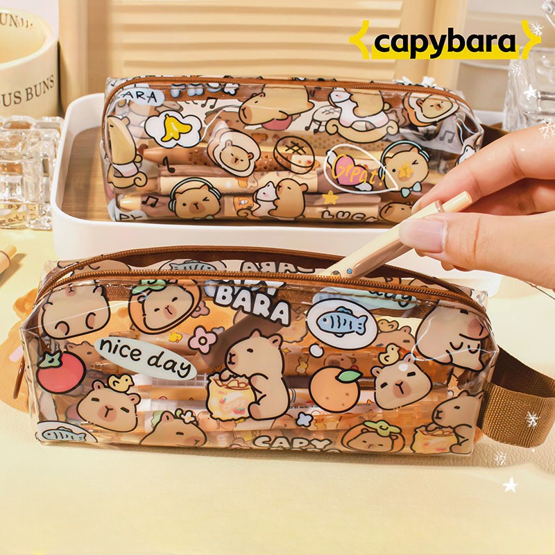 ABM카피바라 투명 필통파우치 디자인랜덤