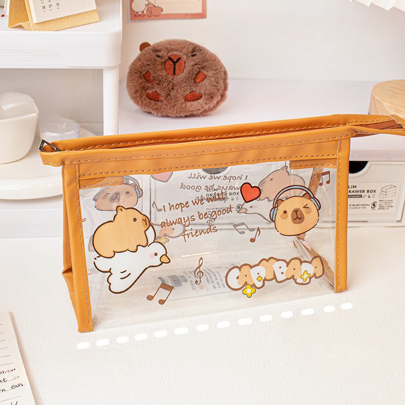 ABM카피바라 투명 삼각 필통파우치