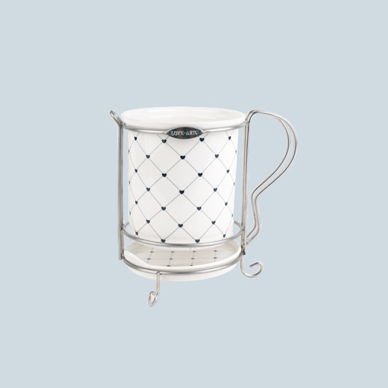 (차량배송)체크하트 물받이 수저통 세트