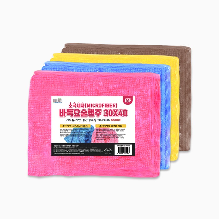 초극세사 바둑요술행주(30x40) 핑크 10P