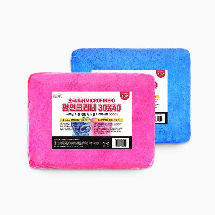 초극세사 양면크리너(30x40) 블루 10P