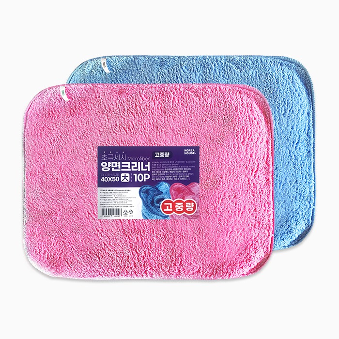 초극세사 고중량 양면크리너(大/40x50) 핑크 10P