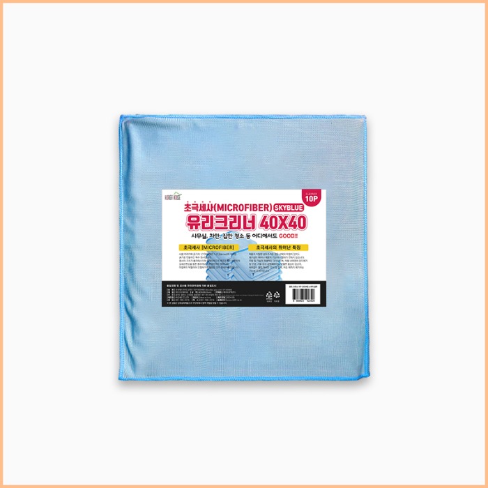 초극세사 유리크리너 (40x40) 스카이블루 10P