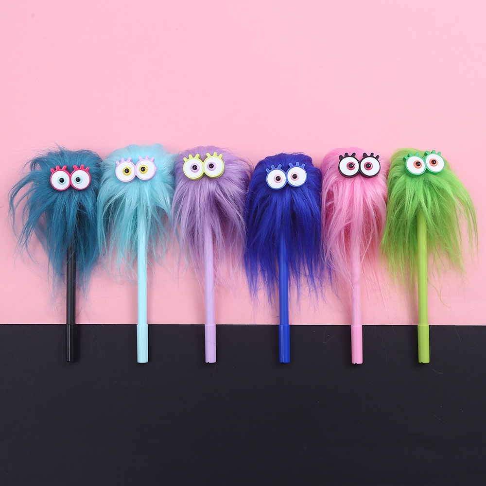 ABM털뭉치 볼펜 도깨비 색상랜덤