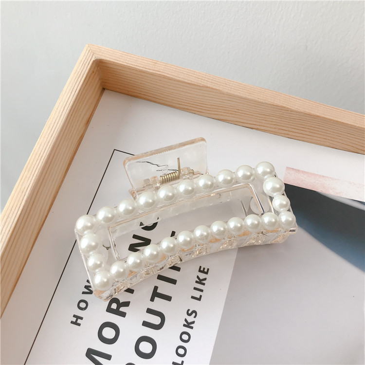 ABM엘레강스 진주 집게핀 사각 8cm