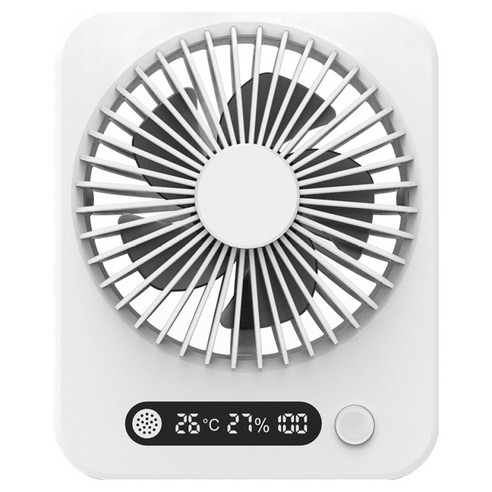 모노큐브 사각 온습도계 테이블팬 화이트TS-tableHT01-M