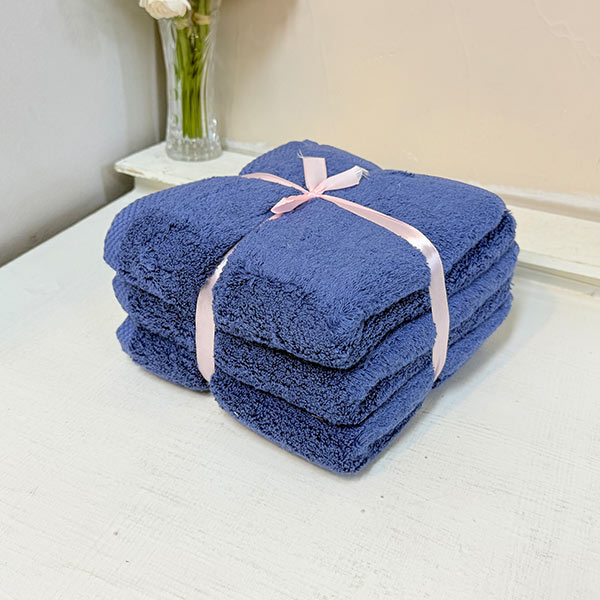 코마사 40수 호텔수건 200g 파랑색 3p