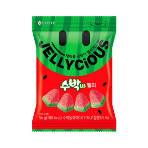 ★롯데 젤리셔스 수박바 젤리 56g