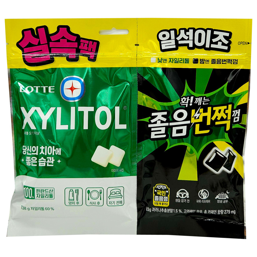 ★롯데 자일리톨껌 졸음번쩍껌 일석이조 리필231g