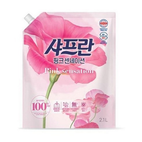 샤프란 섬유유연제 핑크 센세이션 리필 2.1L