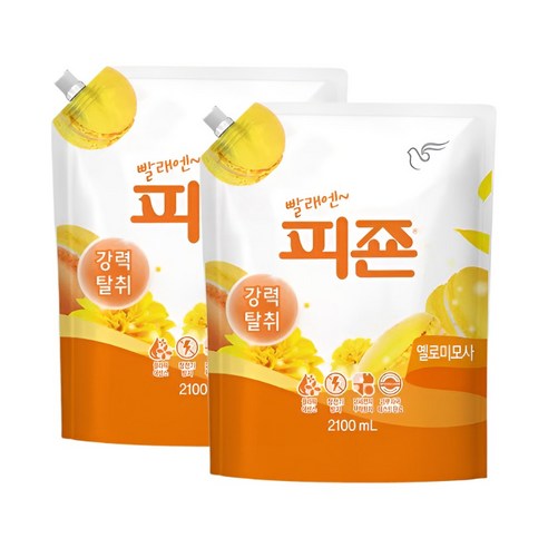 피죤 섬유유연제 옐로미모사 2.1L+2.1L 리필