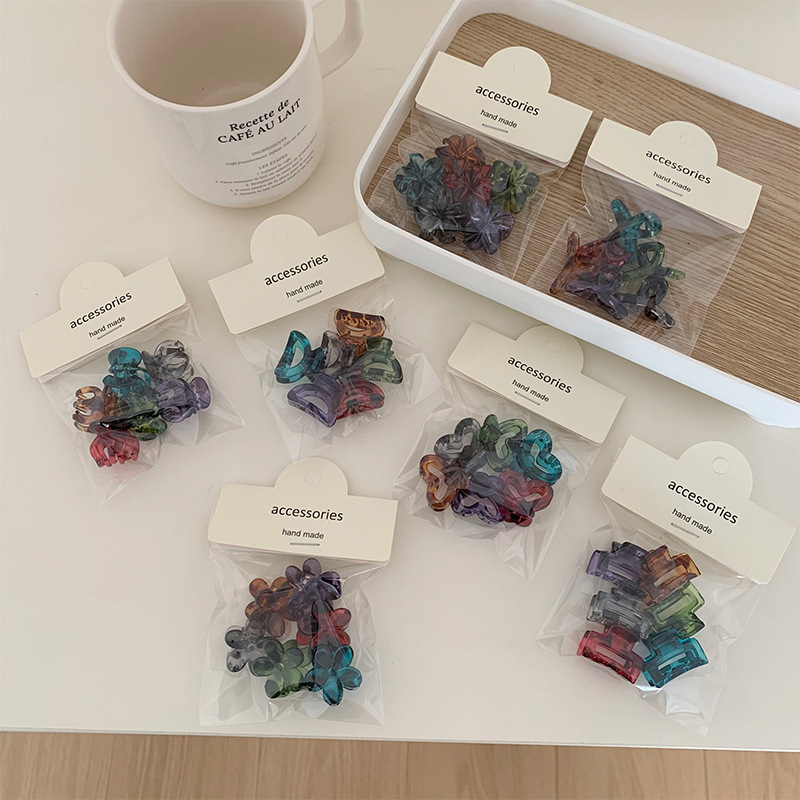 ABM글라스틴미니집게핀6개입 색상랜덤