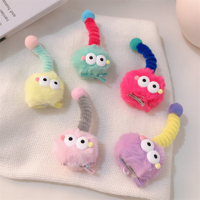 ABM폼폼이 왕눈이 헤어핀 색상랜덤