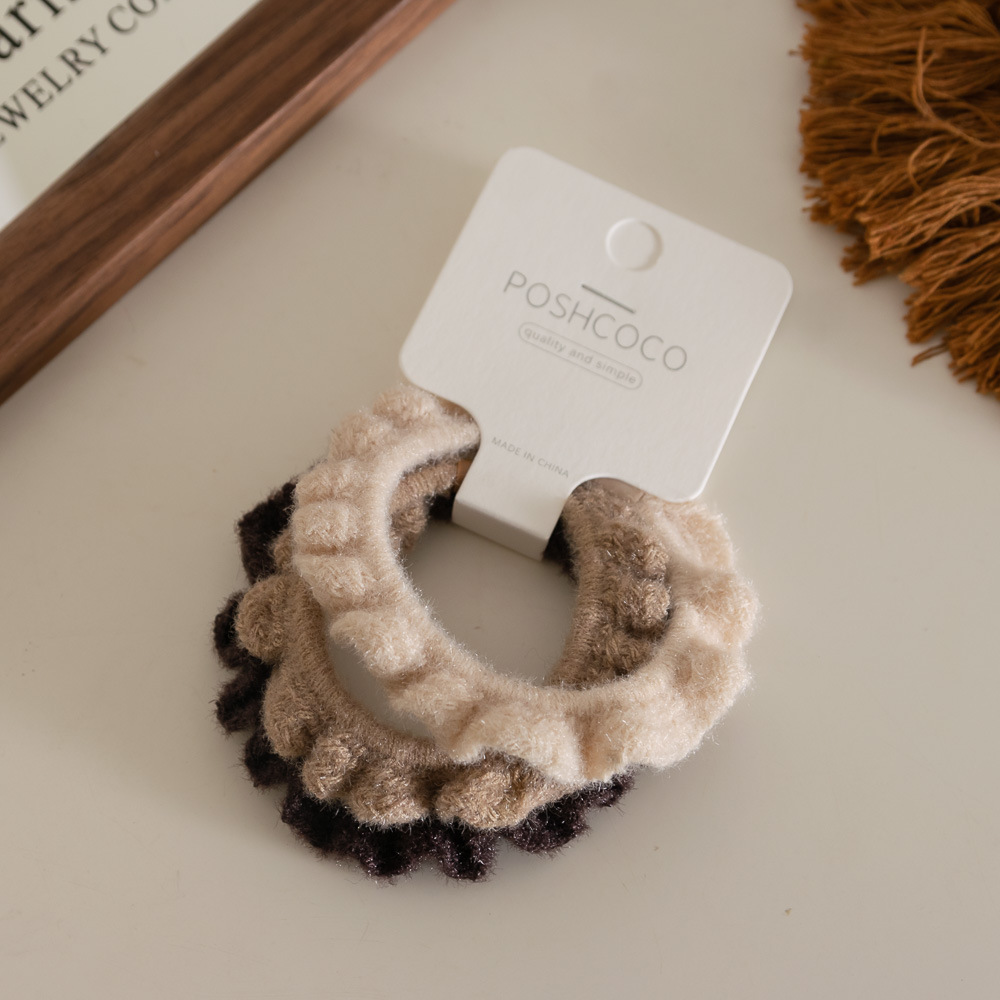 ABM플로러 퍼 곱창 머리끈 3개입 색상랜덤