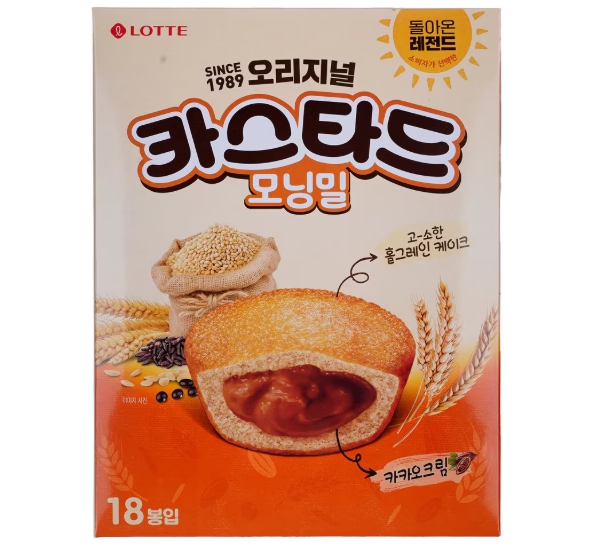 ★롯데 카스타드 모닝밀 18입 378g
