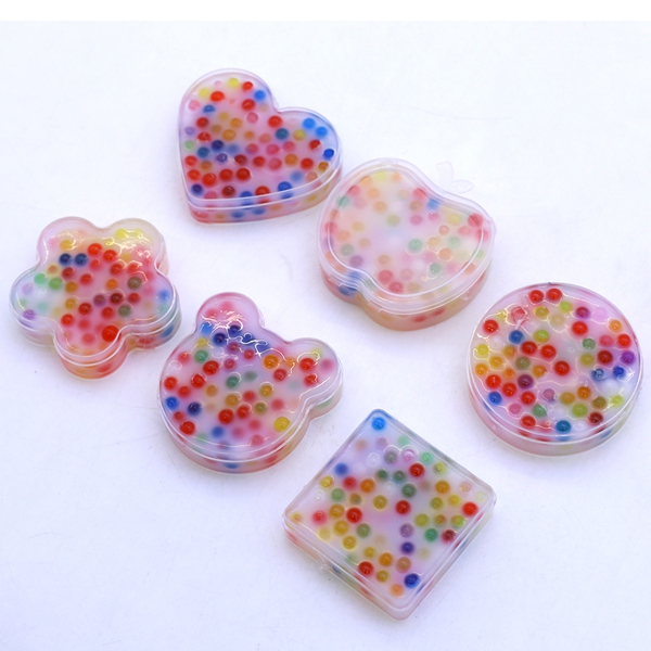 레인보우 여드름짜기 말랑이 7x7cm 디자인렌덤